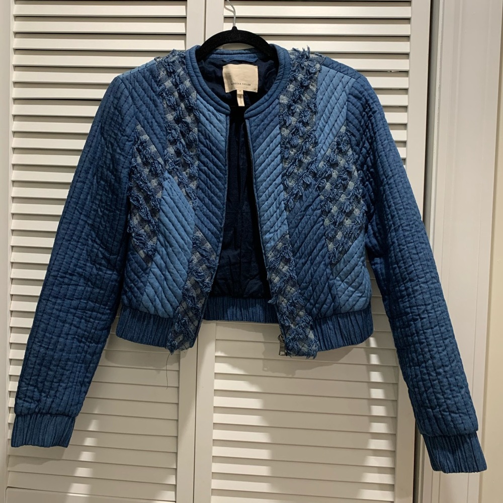 Rebecca Taylor denim blue bomber jacket size M